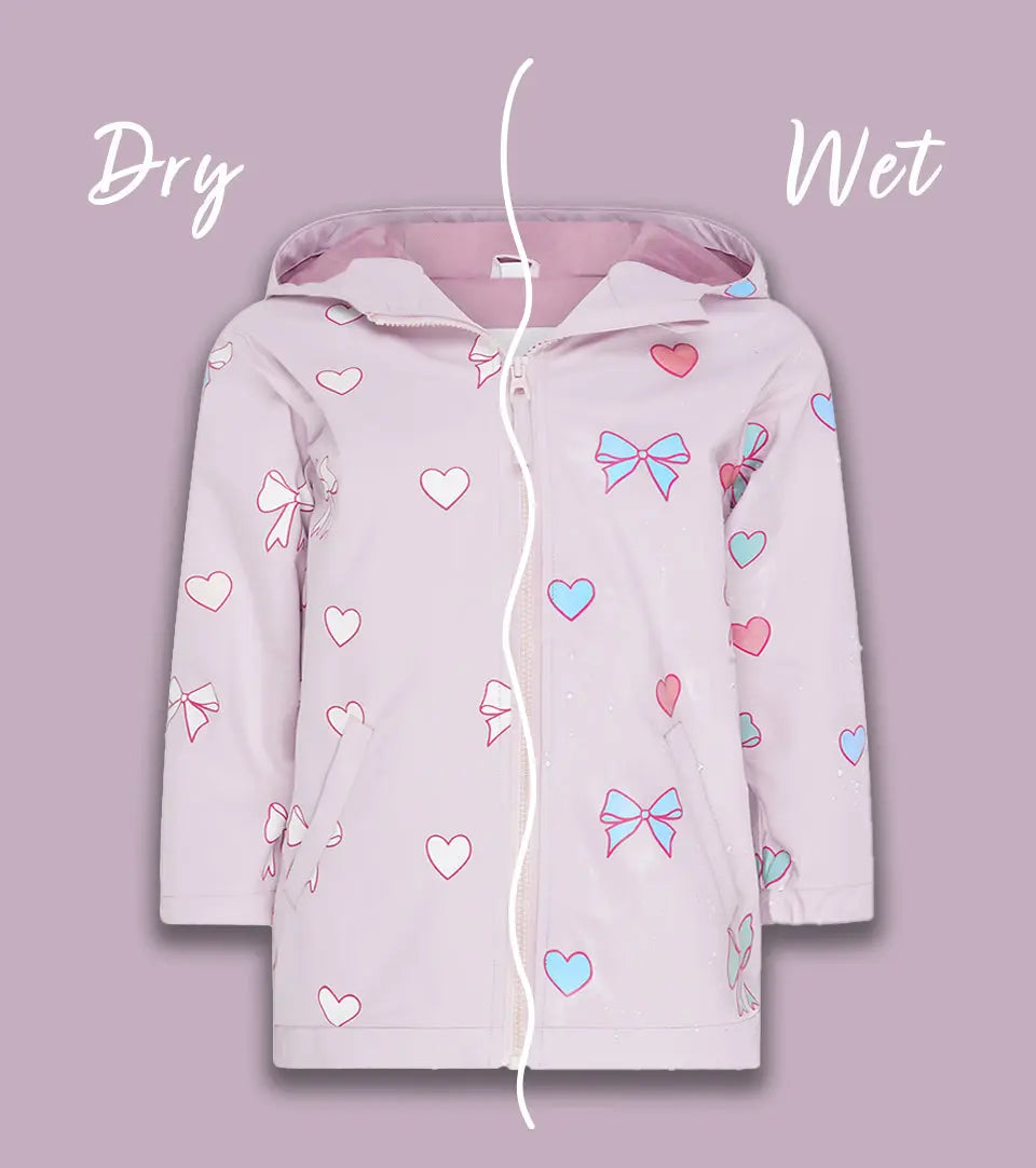 Hearts & Bows Color Changing Raincoat Hollyandbeauu