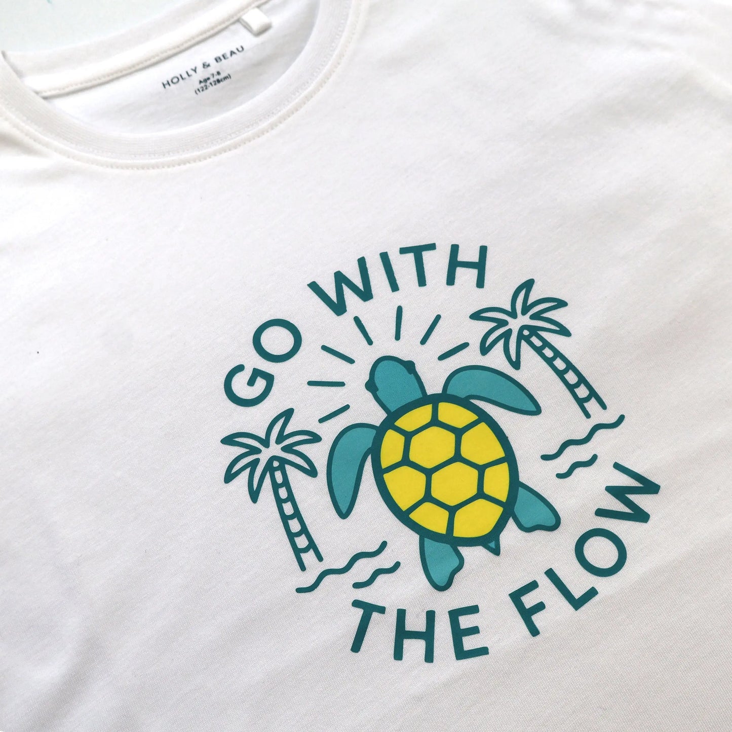 Organic Cotton T-shirt White Turtle Hollyandbeauu
