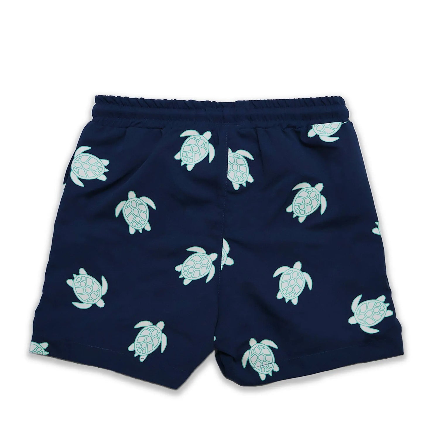 Turtle design back dry view color changing boys swim trunks by Holly and Beau