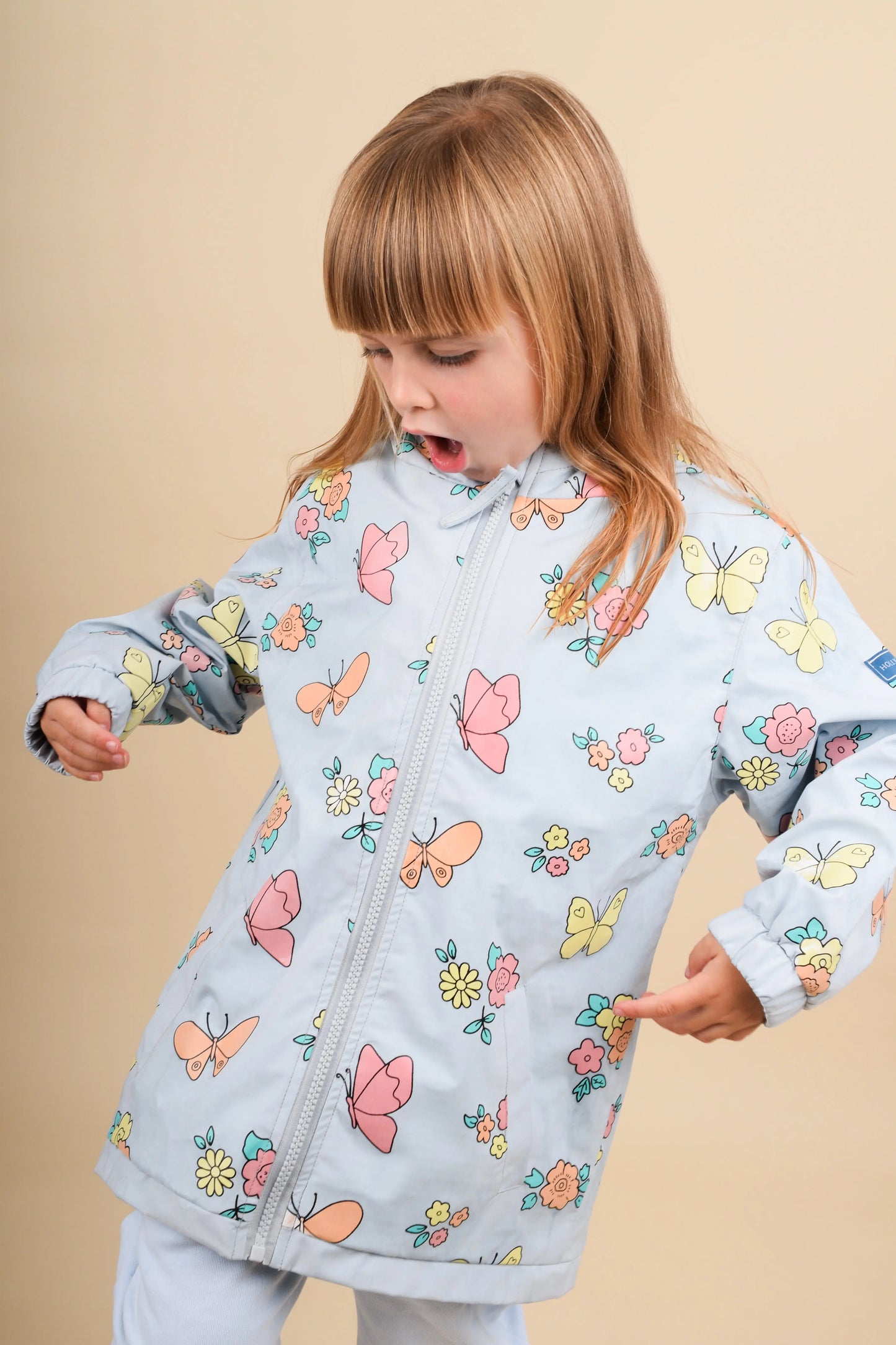 Butterfly Flower Color Changing Kids Raincoat