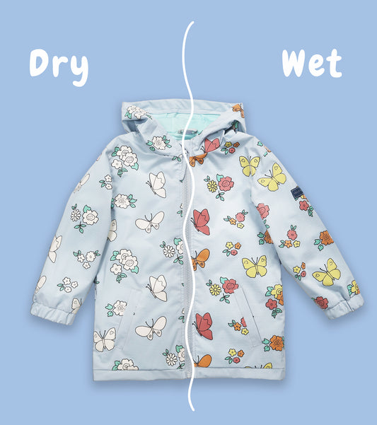 Butterfly Flower Color Changing Kids Raincoat