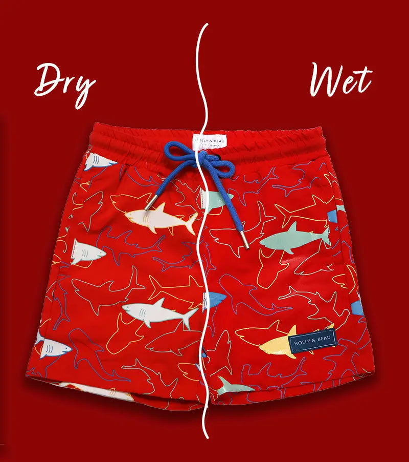 Color Changing Shark Swim Trunks www.hollyandbeau.com
