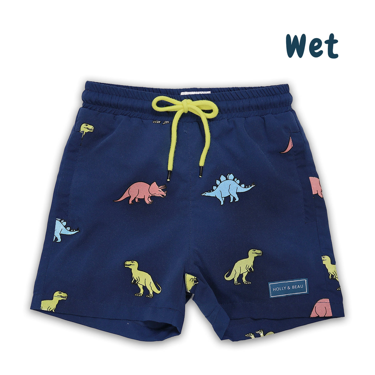 Color Changing Dinosaur Swim Trunks