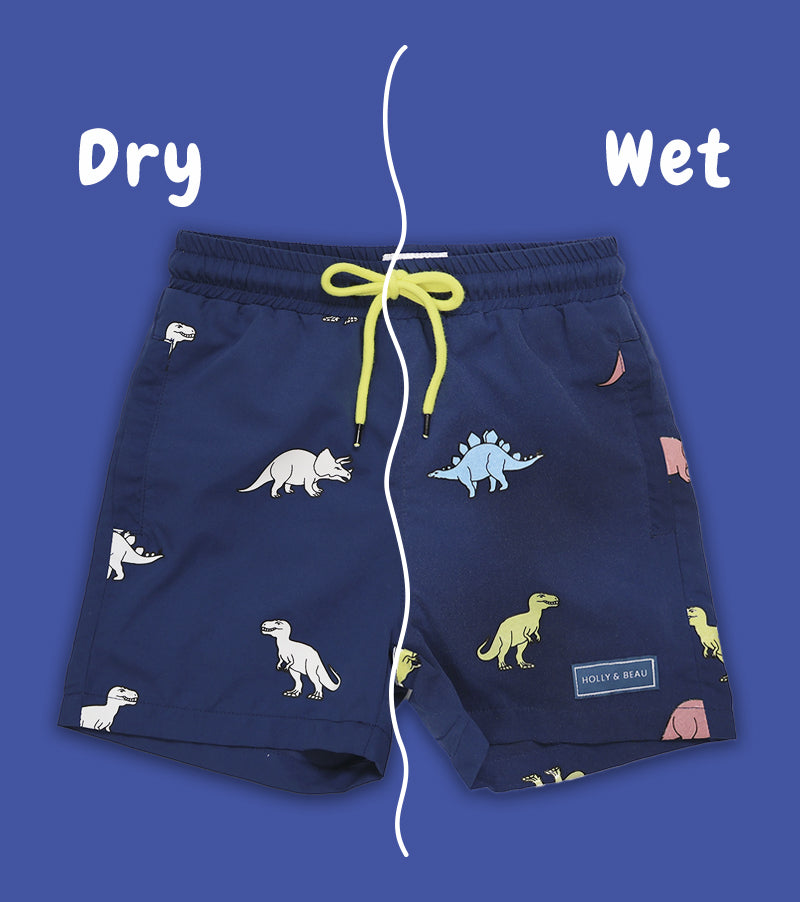 Color Changing Dinosaur Swim Trunks