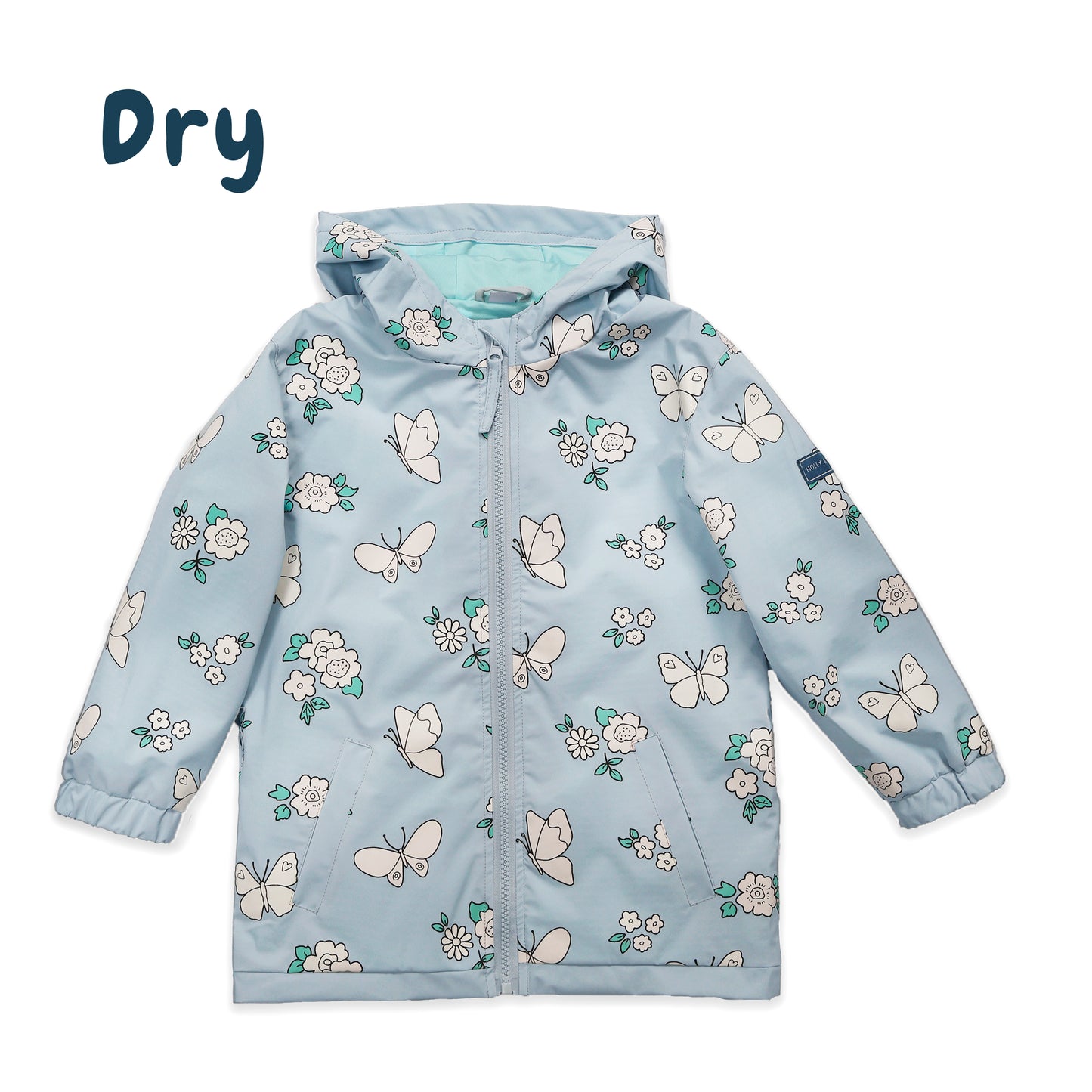 Butterfly Flower Color Changing Kids Raincoat