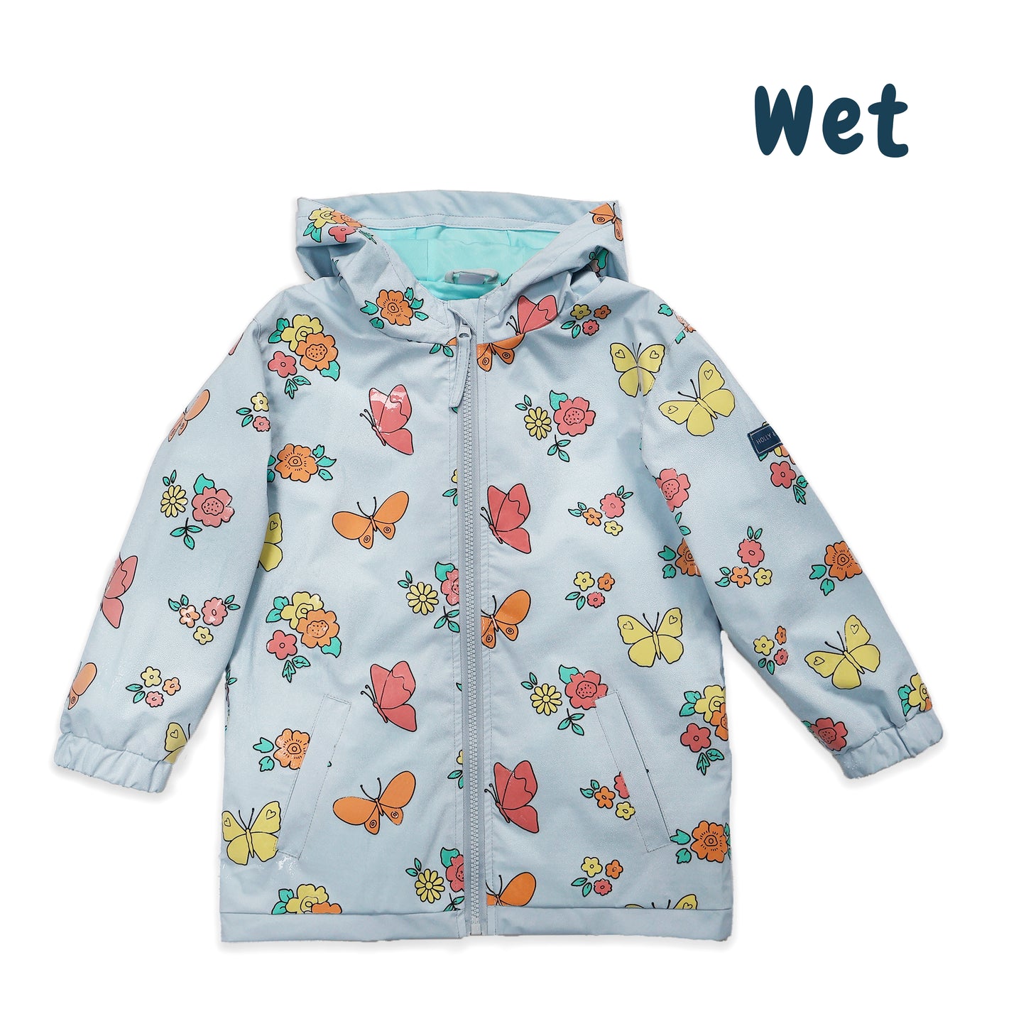 Butterfly Flower Color Changing Kids Raincoat