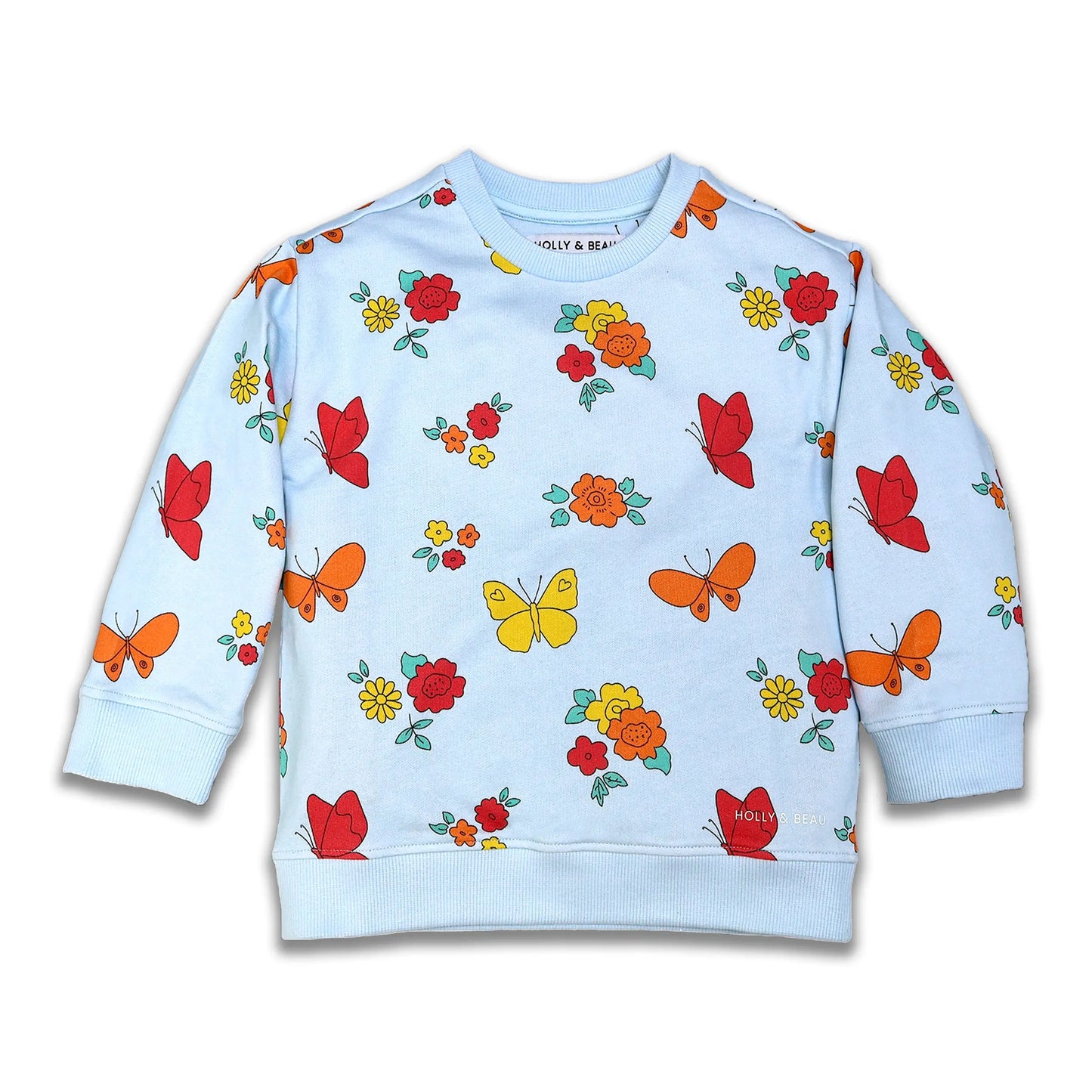 Organic Cotton Butterfly and Flower Sweatshirt Hollyandbeauu