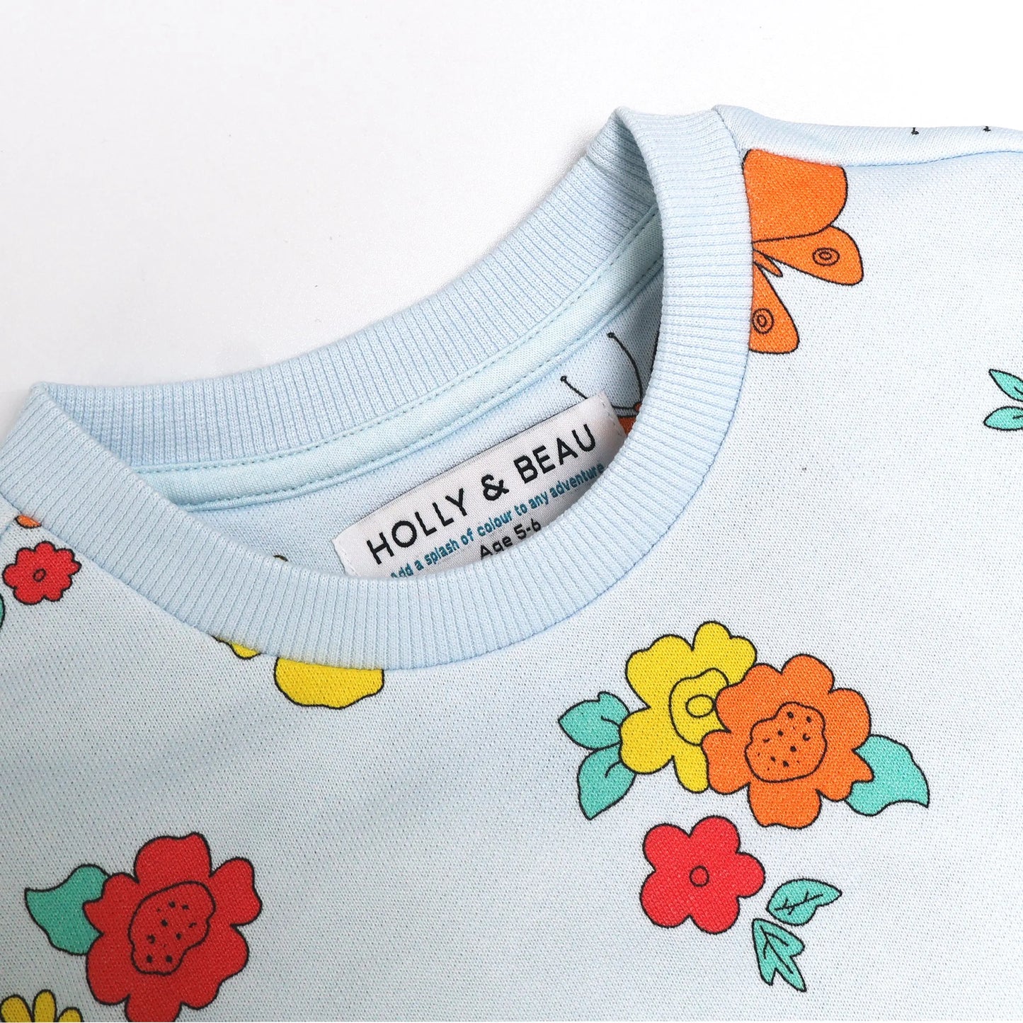 Organic Cotton Butterfly and Flower Sweatshirt Hollyandbeauu