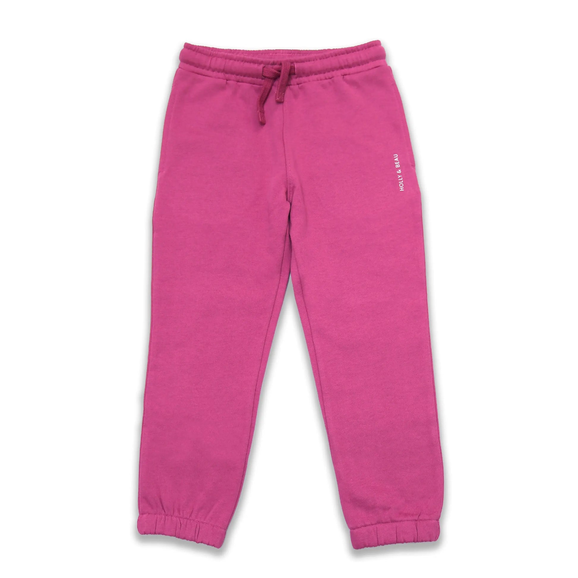 Organic Cotton Everyday Raspberry Pink Joggers Hollyandbeauu