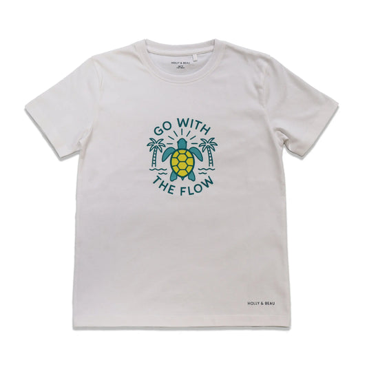Organic Cotton T-shirt White Turtle Hollyandbeauu