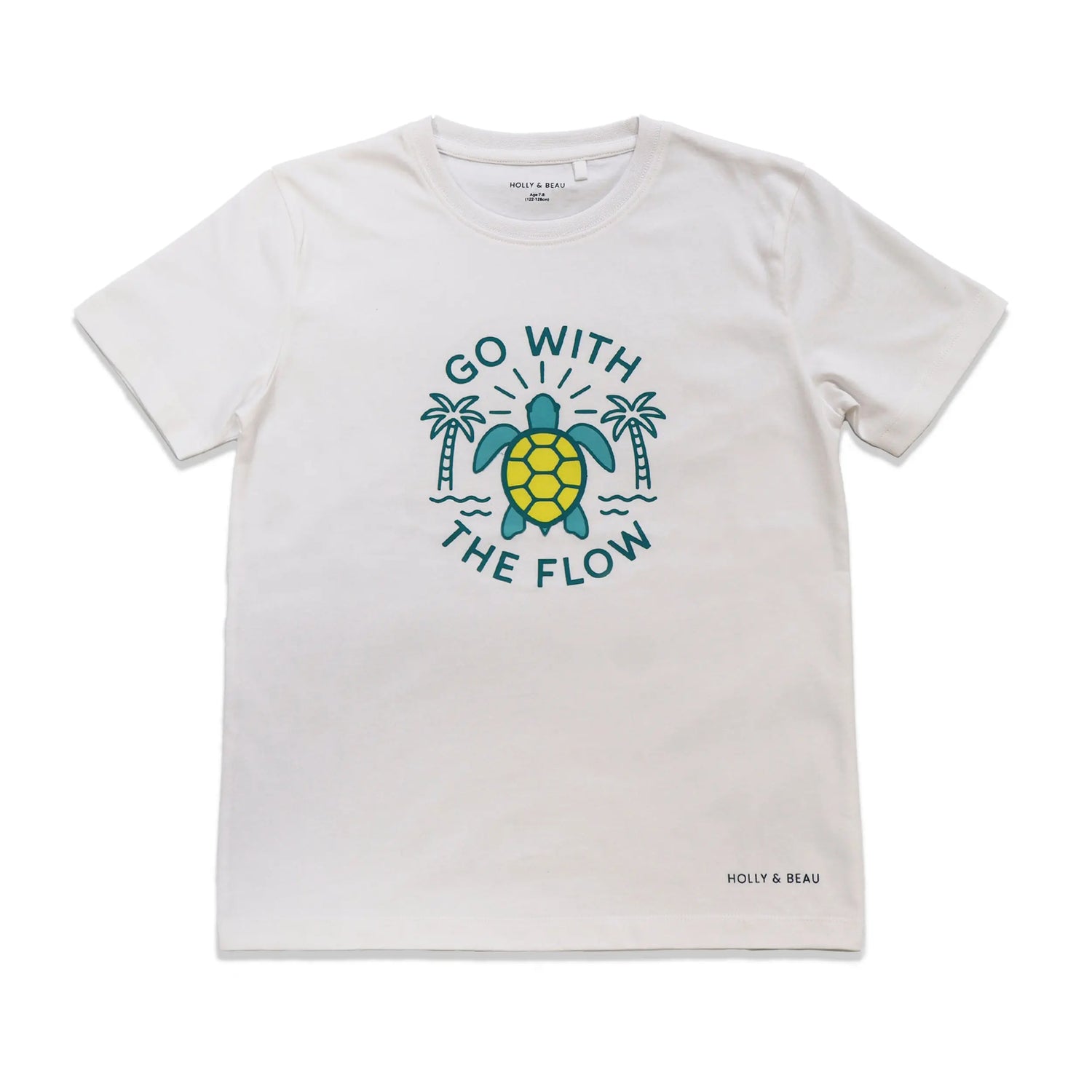 Organic Cotton T-shirt White Turtle Hollyandbeauu