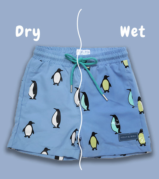 Penguin Color Changing Swim Trunks