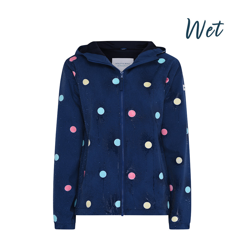 Womens Polka Dot Color Changing Raincoat