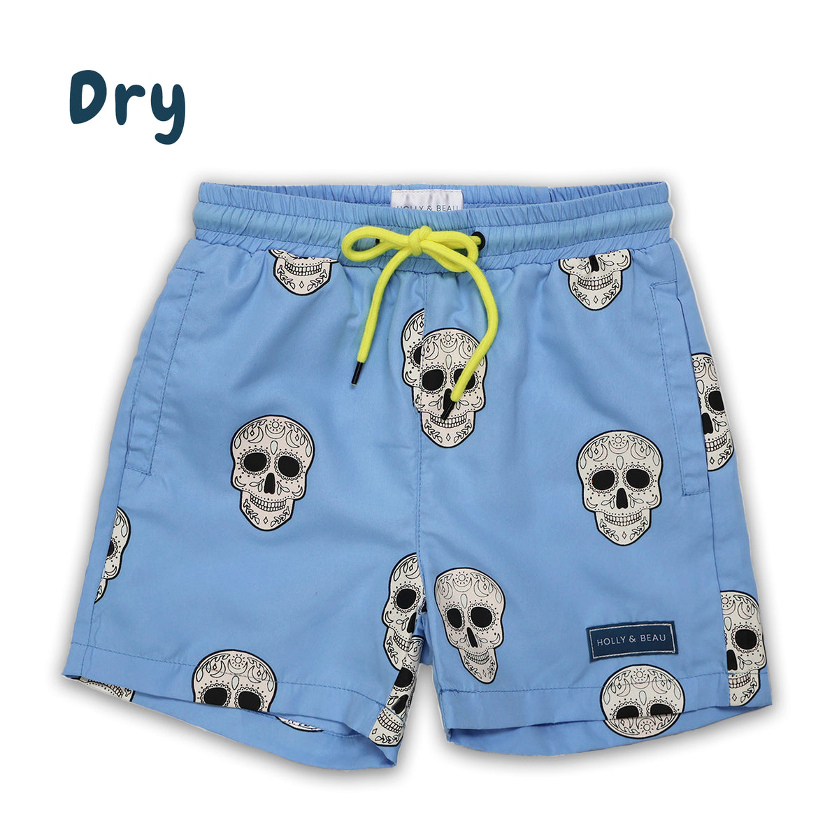 Skulls Color Changing Boys Swim Trunks