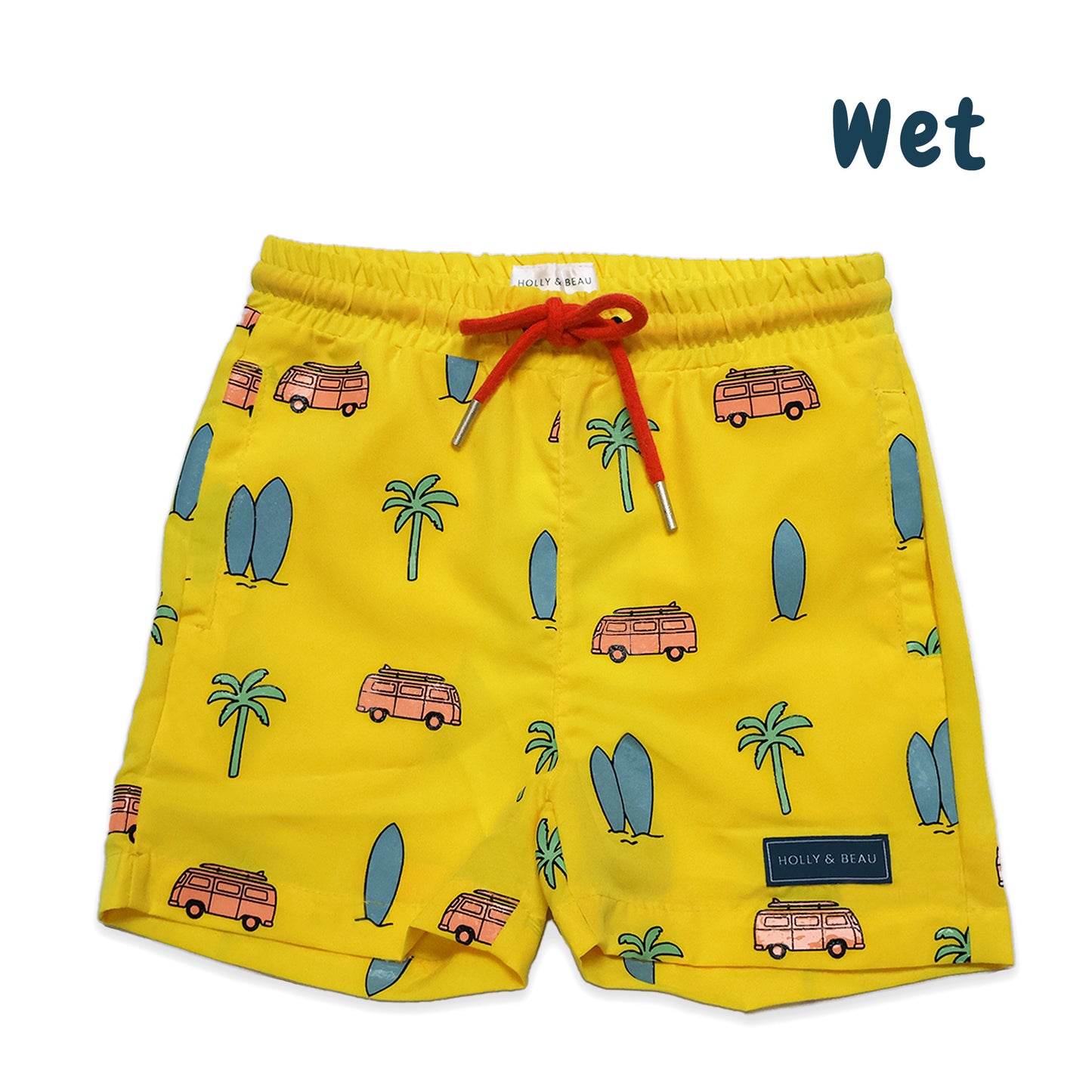 Color Changing Surfboard Swim Trunks