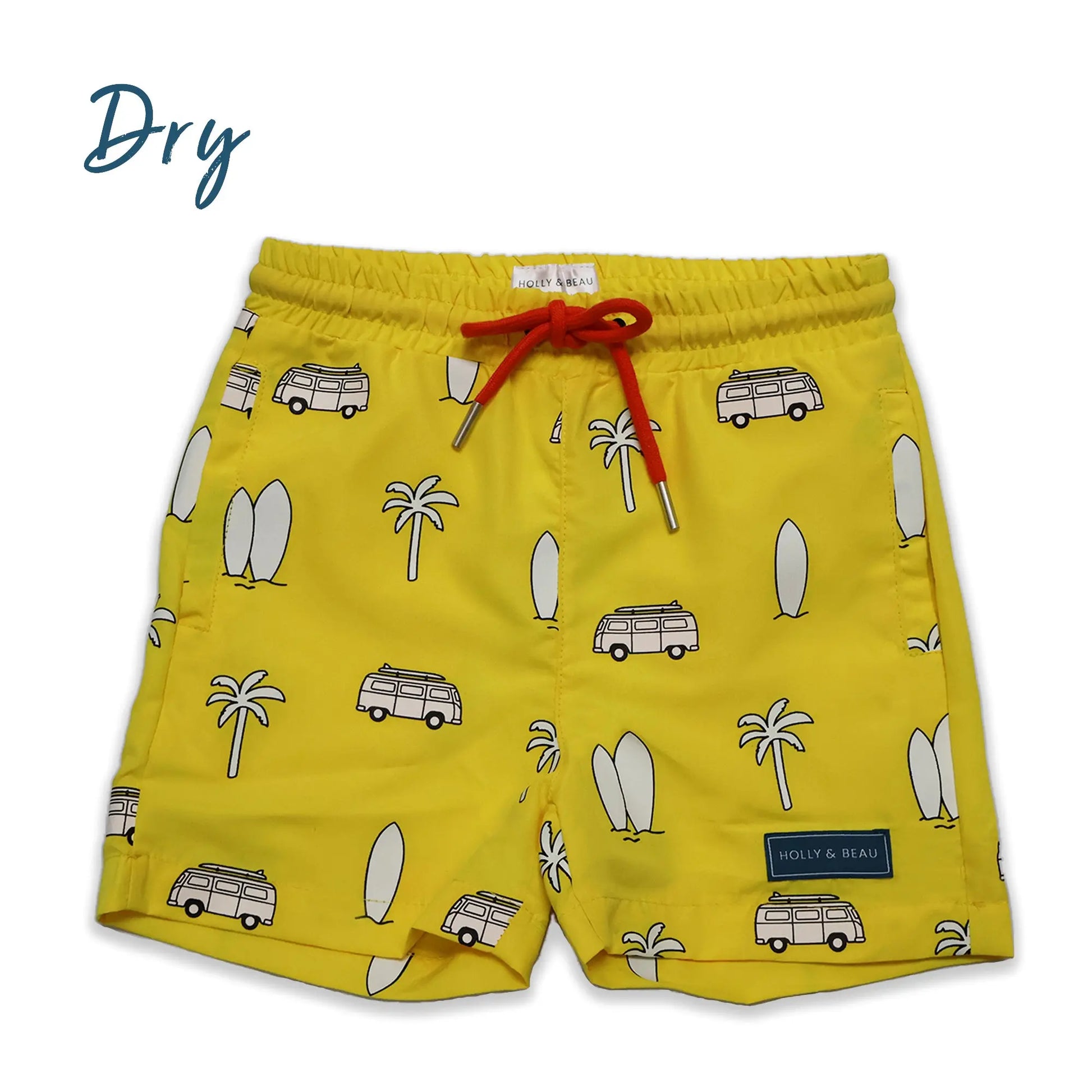 Holly and Beau Color Changing Surfboard Swim Trunks – www