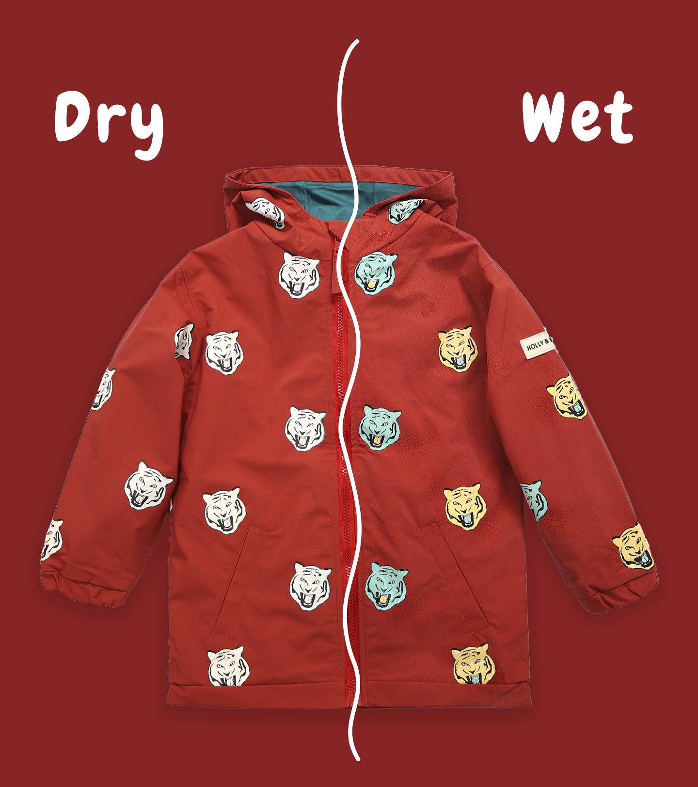 Tiger Color Changing Kids Raincoat